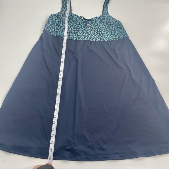 Prima Donna Swim Sherry Dress Navy Blue Aqua Mixed Animal Cheetah Print Resort - Picture 5 of 12